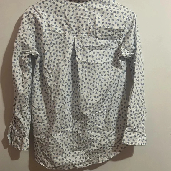Grayson Blue Heart Button Down Top - Picture 3 of 5